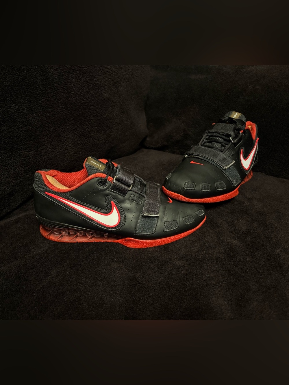 Nike Romaleos 2 Red Black Weightlifting Shoes Men’s 10 With Insoles GUC